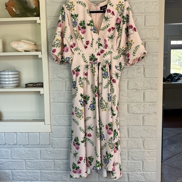 Alexa Admor Floral Dolman Sleeve V-Neck Size 10 Dress - Picture 7 of 9